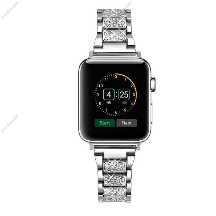 Ремінець 3-bead Diamond Metal Band для Apple Watch 38mm / 40mm / 41mm Silver