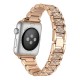 Ремінець 3-bead Diamond Metal Band для Apple Watch 42mm / 44mm / 45mm / 49mm Rose Gold