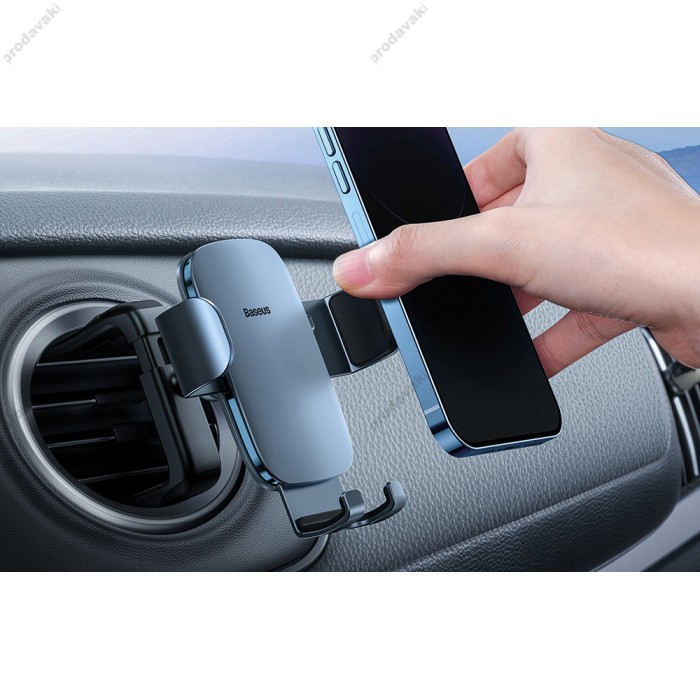Автомобільний тримач Baseus Metal Age Ⅱ Gravity Car Mount (Round Air Vent Version) Dark Grey SUJS030013