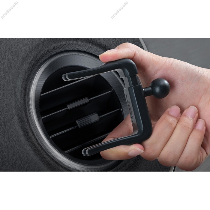 Автомобільний тримач Baseus Metal Age Ⅱ Gravity Car Mount (Round Air Vent Version) Dark Grey SUJS030013