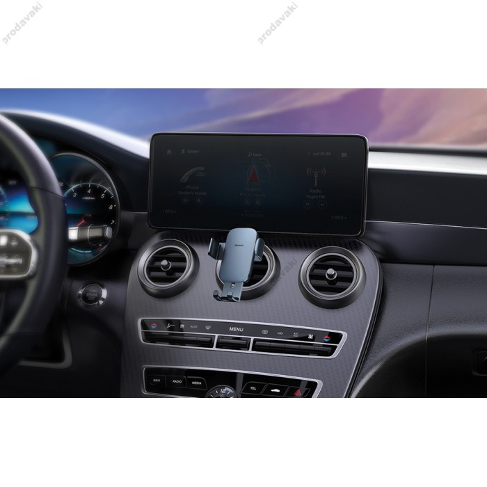 Автомобільний тримач Baseus Metal Age Ⅱ Gravity Car Mount (Round Air Vent Version) Dark Grey SUJS030013