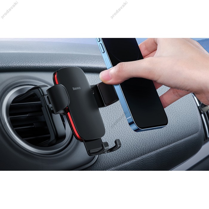 Автомобільний тримач Baseus Metal Age Ⅱ Gravity Car Mount (Round Air Vent Version) Black SUJS030001