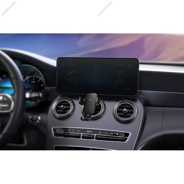 Автомобільний тримач Baseus Metal Age Ⅱ Gravity Car Mount (Round Air Vent Version) Black SUJS030001