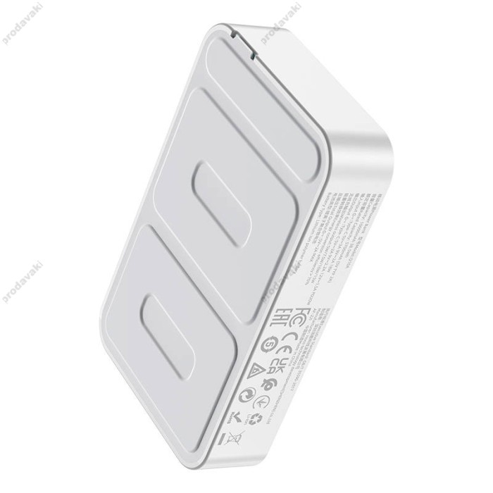 Повербанк портативний акумулятор Power bank Hoco Q10A Transparent MagSafe магнітний 20W 10000 mAh White