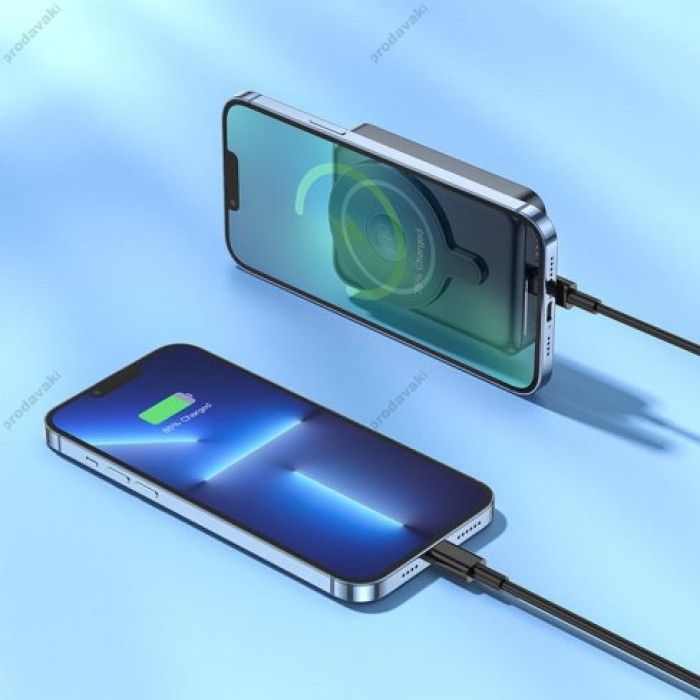 Повербанк портативний акумулятор Power Bank Hoco Q11 Expressar MagSafe магнітний 3in1 20W 10000 mAh Black