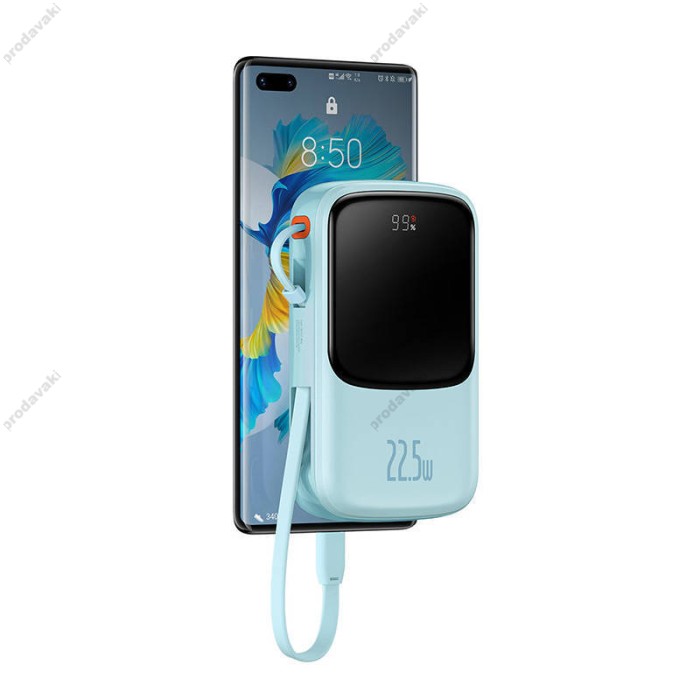 Повербанк портативний акумулятор Power bank Baseus Qpow Pro Digital 22.5W 10000 mAh Blue PPQD020103