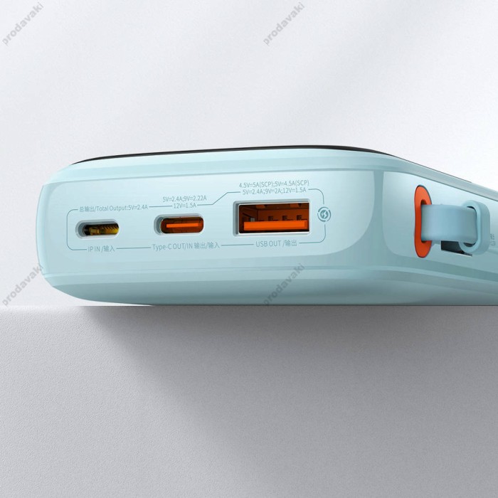 Повербанк портативний акумулятор Power bank Baseus Qpow Pro Digital 20W 10000 mAh Blue PPQD020003