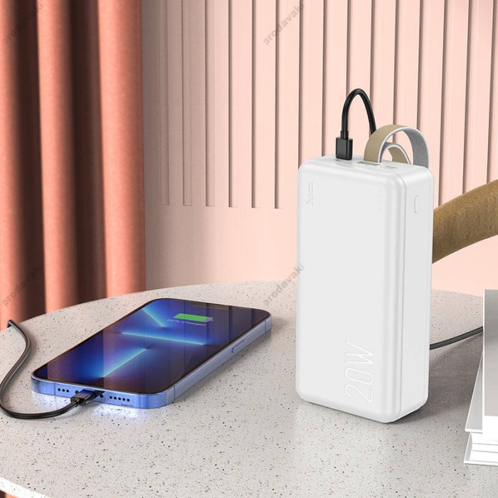 Повербанк портативний акумулятор Power Bank Hoco J87B Tacker 20W 30000 mAh White