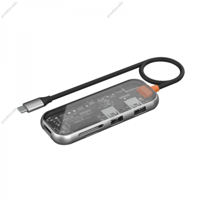 USB-Хаб WiWU CB005 Cyber Hub 5в1 Type-C to 3xUSB 3.0+SD+TF Space Grey