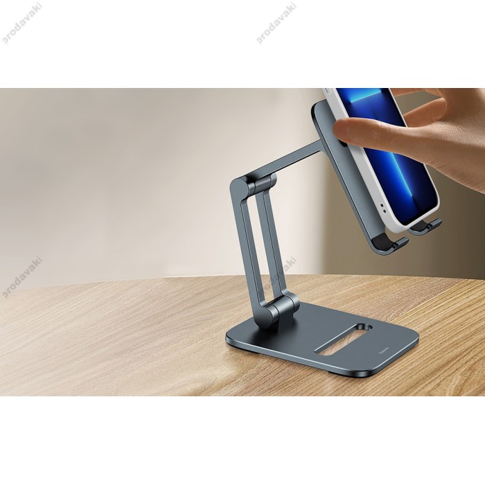 Підставка Baseus Desktop Biaxial Foldable Metal Stand (for Phones) Grey LUSZ000013