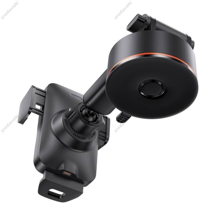 Автомобільний тримач із бездротовою зарядкою Baseus Wisdom Auto Alignment Car Mount Wireless Charger QI 15W Suction base Black CGZX000101