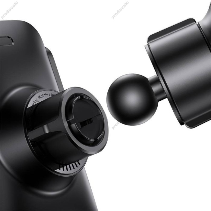 Автомобільний тримач із бездротовою зарядкою Baseus Wisdom Auto Alignment Car Mount Wireless Charger QI 15W Suction base Black CGZX000101