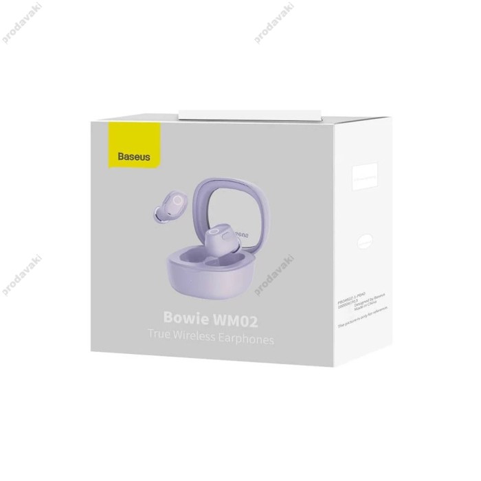 Бездротові Bluetooth навушники Baseus Bowie WM02 True Wireless Earphones BT 5.3 Purple NGTW180005