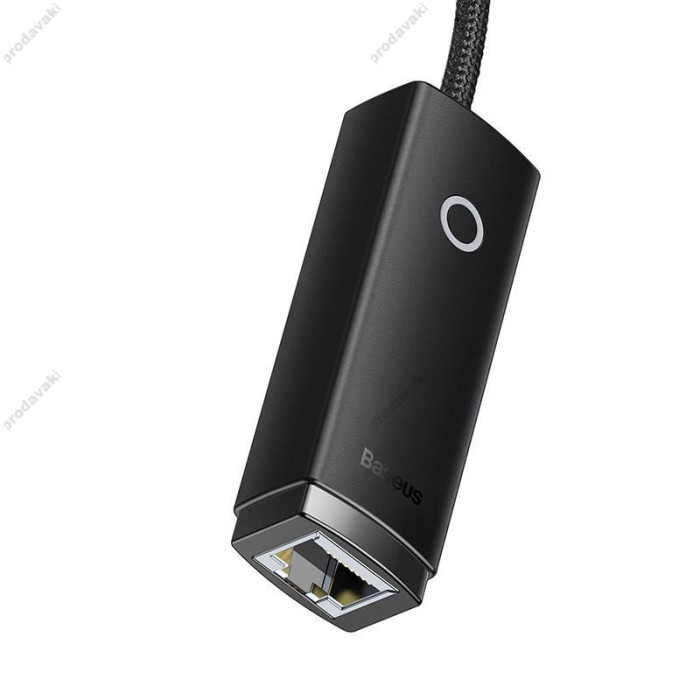 Мережевий адаптер Baseus Lite Series Ethernet Adapter Type-C to RJ45 100 Mbps 0.225m Black WKQX000201