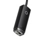 Мережевий адаптер Baseus Lite Series Ethernet Adapter Type-C to RJ45 100 Mbps 0.225m Black WKQX000201