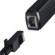 Мережевий адаптер Baseus Lite Series Ethernet Adapter Type-C to RJ45 100 Mbps 0.225m Black WKQX000201