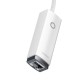 Мережевий адаптер Baseus Lite Series Ethernet Adapter Type-C to RJ45 1000 Mbps 0.225m White WKQX000302