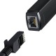 Мережевий адаптер Baseus Lite Series Ethernet Adapter Type-C to RJ45 1000 Mbps 0.225m Black WKQX000301