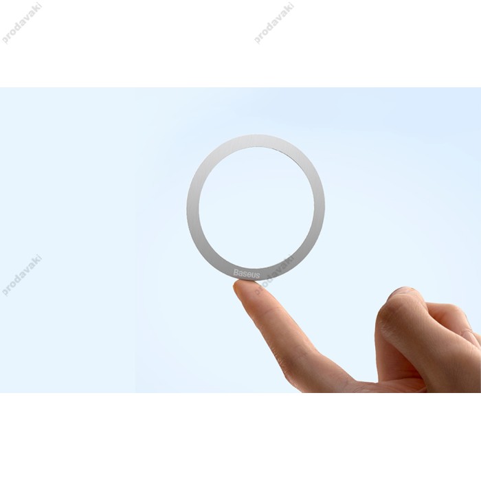 Пластини для магнітного тримача Baseus Halo Series Magnetic Metal Ring 2шт Silver PCCH000012