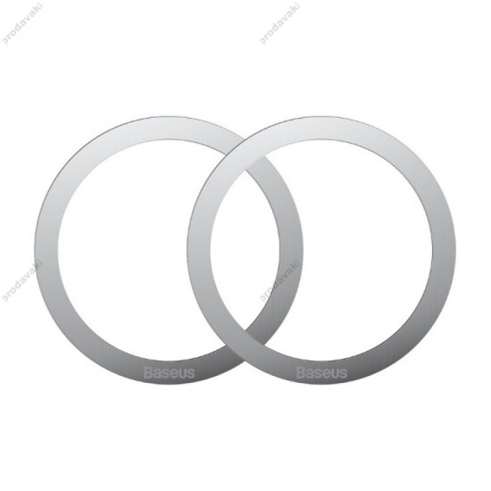 Пластини для магнітного тримача Baseus Halo Series Magnetic Metal Ring 2шт Silver PCCH000012