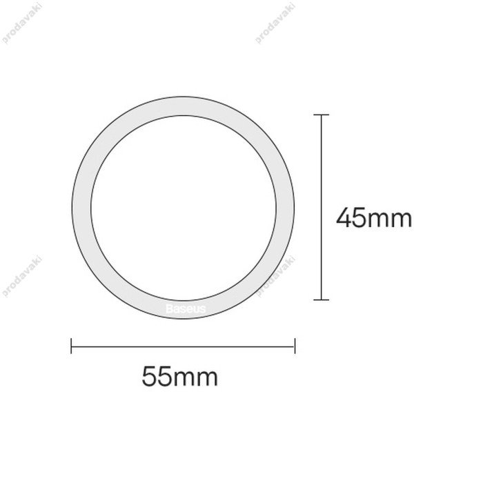 Пластини для магнітного тримача Baseus Halo Series Magnetic Metal Ring 2шт Black PCCH000001