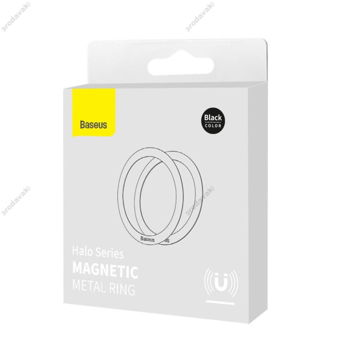 Пластини для магнітного тримача Baseus Halo Series Magnetic Metal Ring 2шт Black PCCH000001