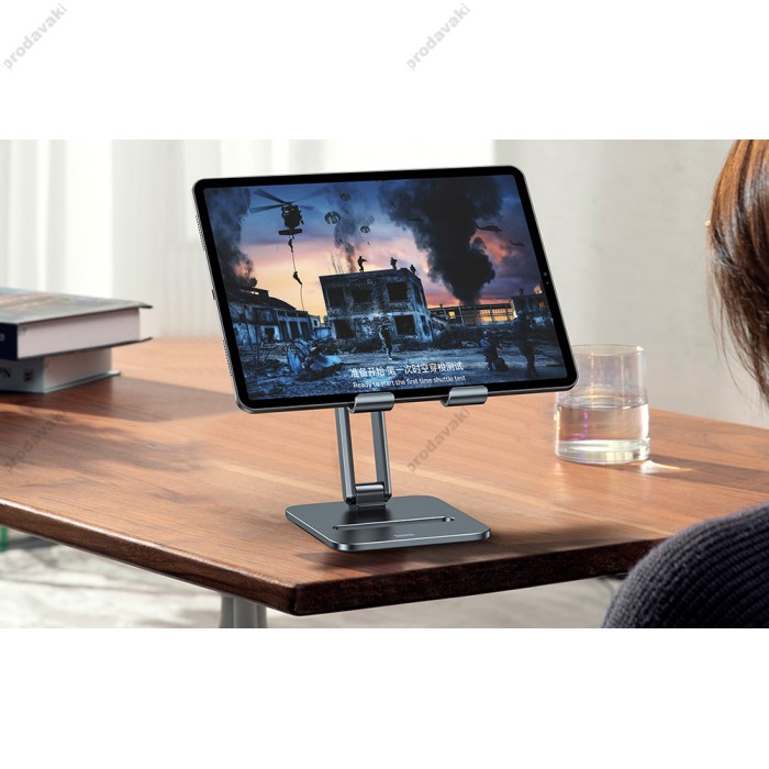 Підставка Baseus Desktop Biaxial Foldable Metal Stand (for Tablets) Grey LUSZ000113