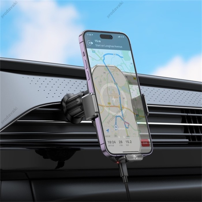 Автомобільний тримач із бездротовою зарядкою BOROFONE BH205 Rusher infrared wireless 15W Black