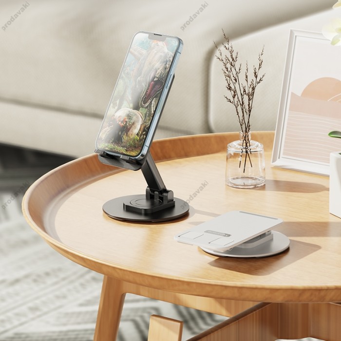 Настільний утримувач BOROFONE BH75 Flawless folding rotatable desktop holder Black