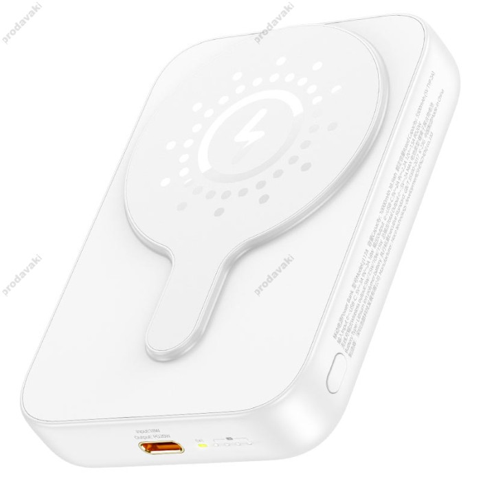 Повербанк портативний акумулятор Power Bank Hoco J117A Esteem MagSafe магнітний 20W 10000 mAh White