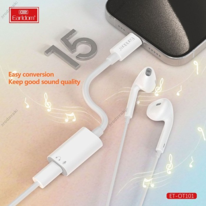 Перехідник Type-C на Lighting Earldom ET-OT101 білий