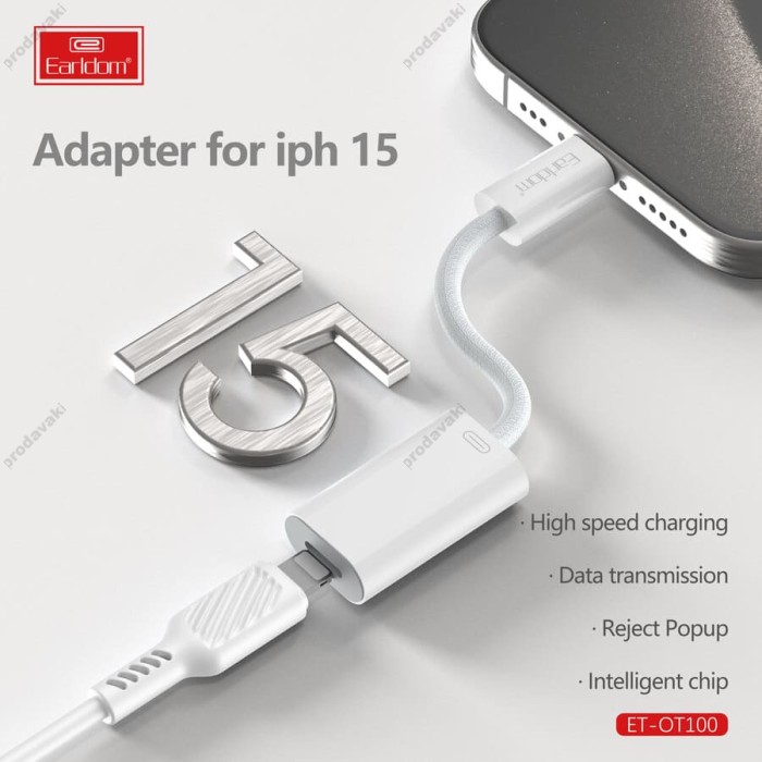 Перехідник Type-C на Lighting Earldom ET-OT100 білий