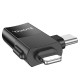 Перехідник Hoco UA17 Lightning Male + USB-C Male to USB Female DUAL Adapter Black