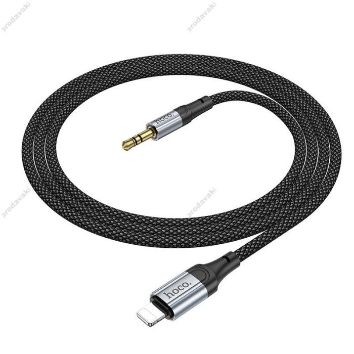 Кабель аудіо AUX кабель Hoco UPA26 Aux to Lightning Cable 1m Black