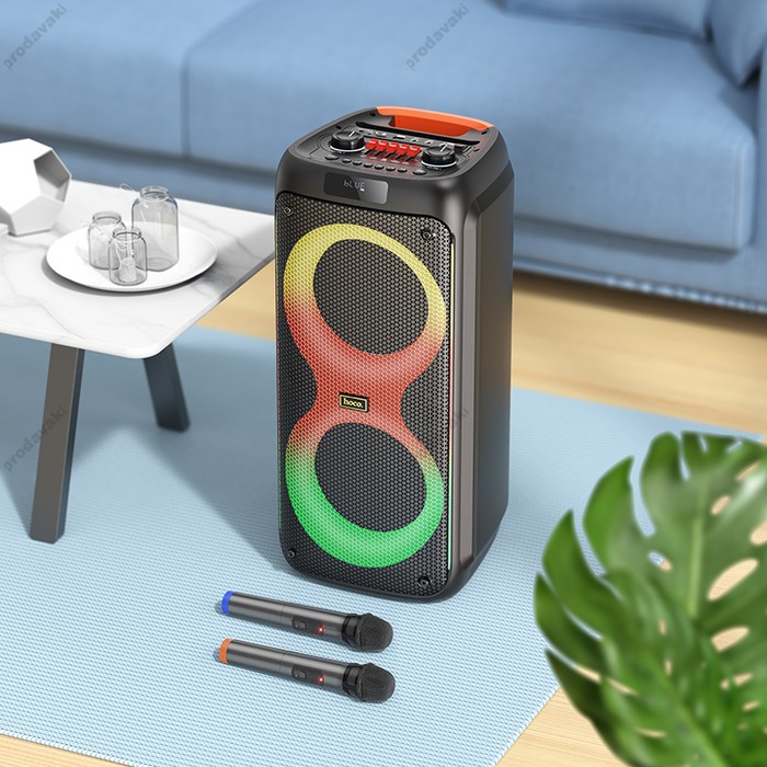 Портативна колонка Bluetooth HOCO HA7 Leader wireless dual-mic outdoor speaker 75W Black