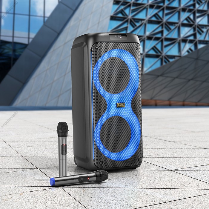 Портативна колонка Bluetooth HOCO HA7 Leader wireless dual-mic outdoor speaker 75W Black