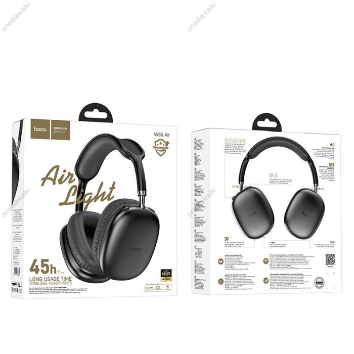 Бездротові Bluetooth навушники Hoco W35 Air Triumph headphones BT 5.3 Black