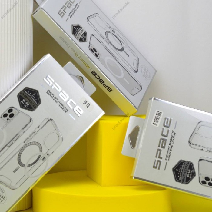Чохол Space Collection Drop Protection MagSafe для iPhone 15 Plus прозорий