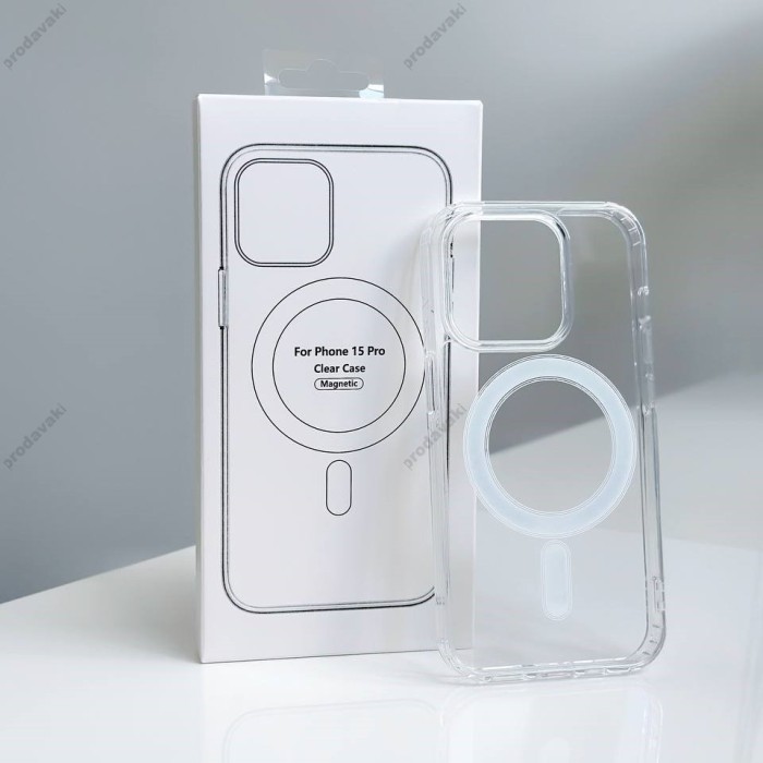 Чохол Clear Case MagSafe для iPhone 15 Plus прозорий