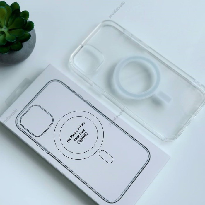 Чохол Clear Case MagSafe для iPhone 15 Plus прозорий