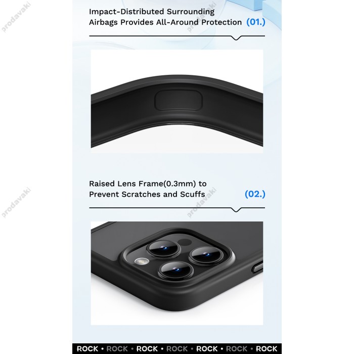 Чохол iPhone 15 Pro Max Rock Guard Series Clear Grey