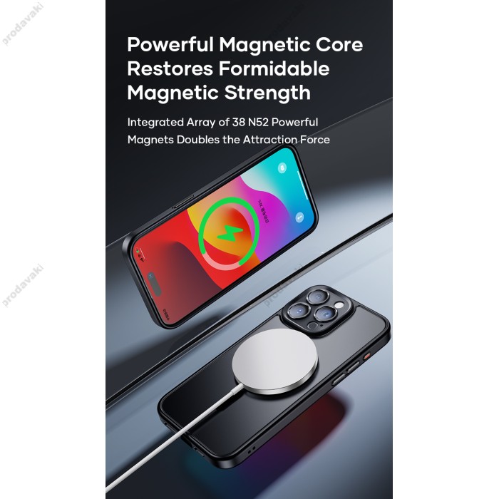 Чохол накладка Rock Guard Touch series matte Full MagSafe iPhone 15 Blue