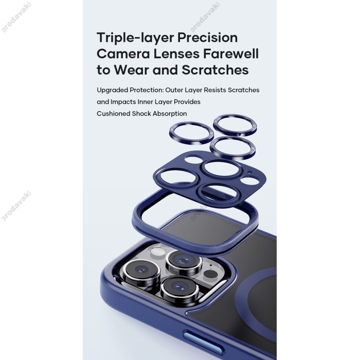 Чохол накладка Rock Guard Touch series matte Full MagSafe iPhone 15 Blue