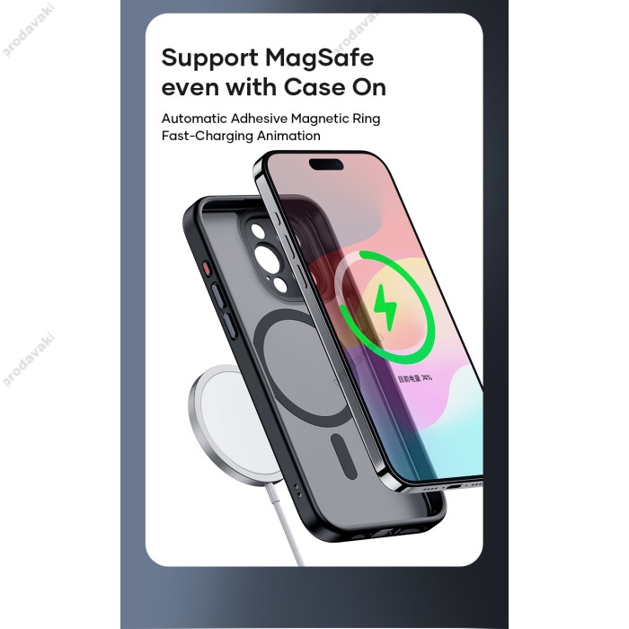 Чохол накладка Rock Guard Touch series matte Full MagSafe iPhone 15 Blue