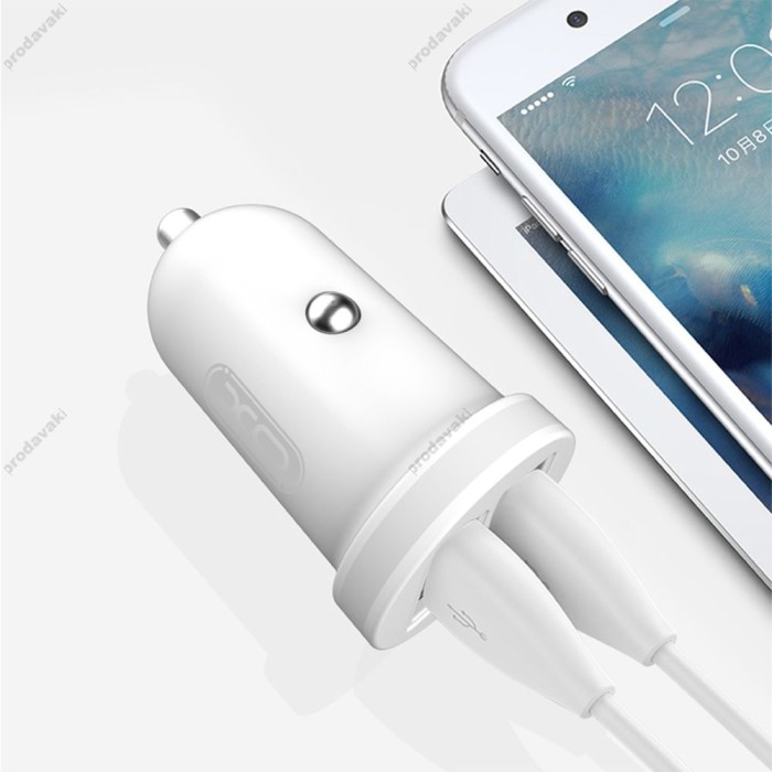 Автомобільний зарядний пристрій XO CC18 2USB 2.1A White