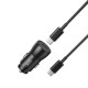 Автомобільний зарядний пристрій XO CC57 2в1 + Type-C to Type-C PD 25W Black