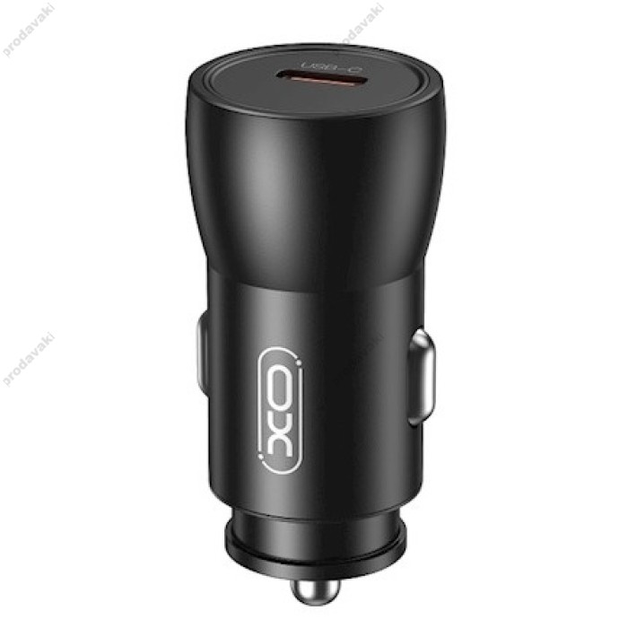 Автомобільний зарядний пристрій XO CC57 2в1 + Type-C to Lightning PD 25W Black