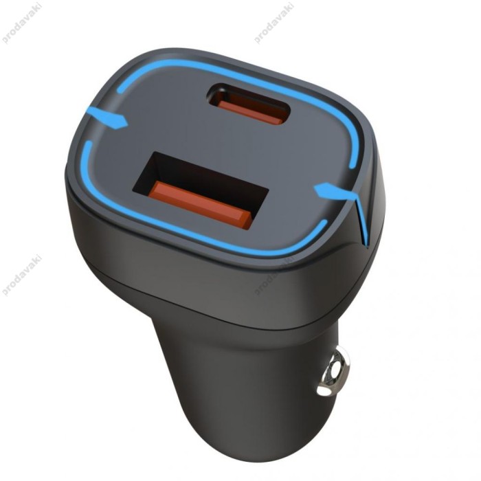 Автомобільний зарядний пристрій XO CC37 PD QC3.0 3A 20W Black