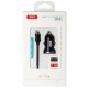 Автомобільний зарядний пристрій XO TZ08 + Micro USB 2USB 2.1 Black