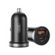 Автомобільний зарядний пристрій XO CC56 + Type-C 3A 30W Black